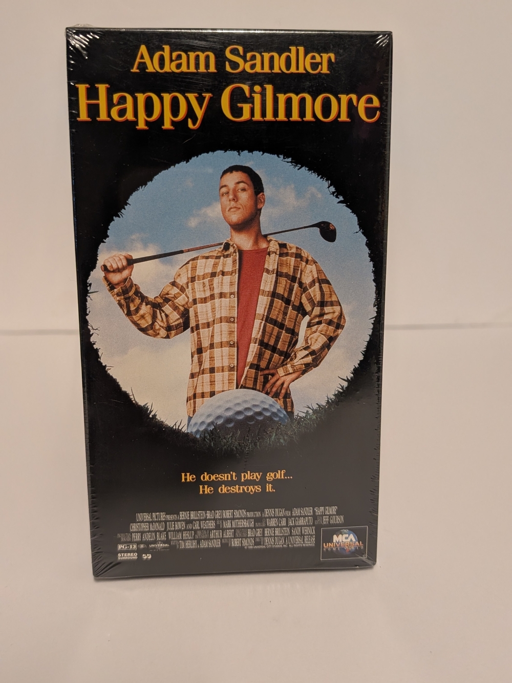 Universal Happy Gilmore VHS Cover - Black, Blue, Green